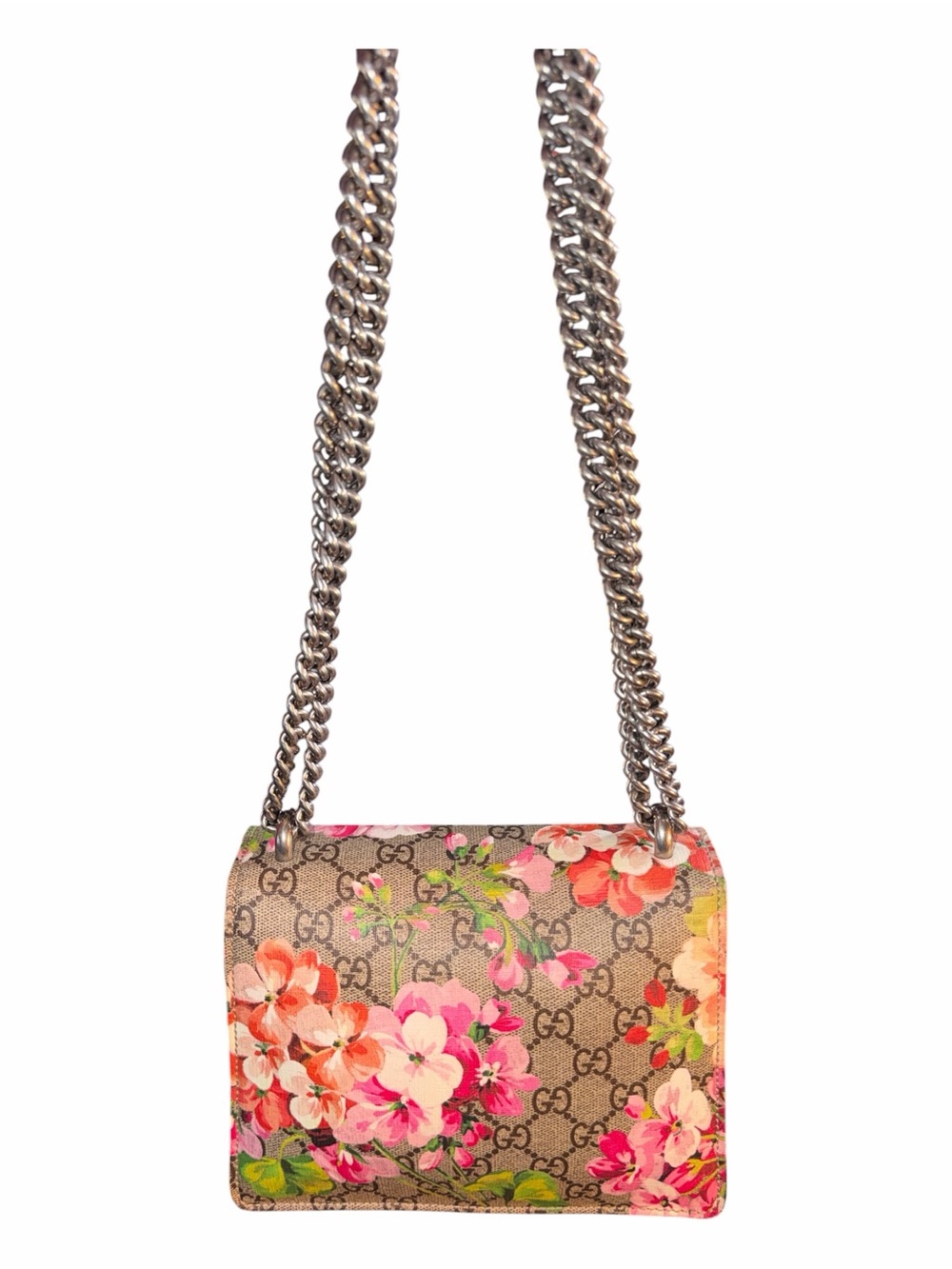 Gucci Dionysus Mini Bag GG Supreme Blooms Floral Pink Suede Crossbody Authentic - Picture 5 of 9